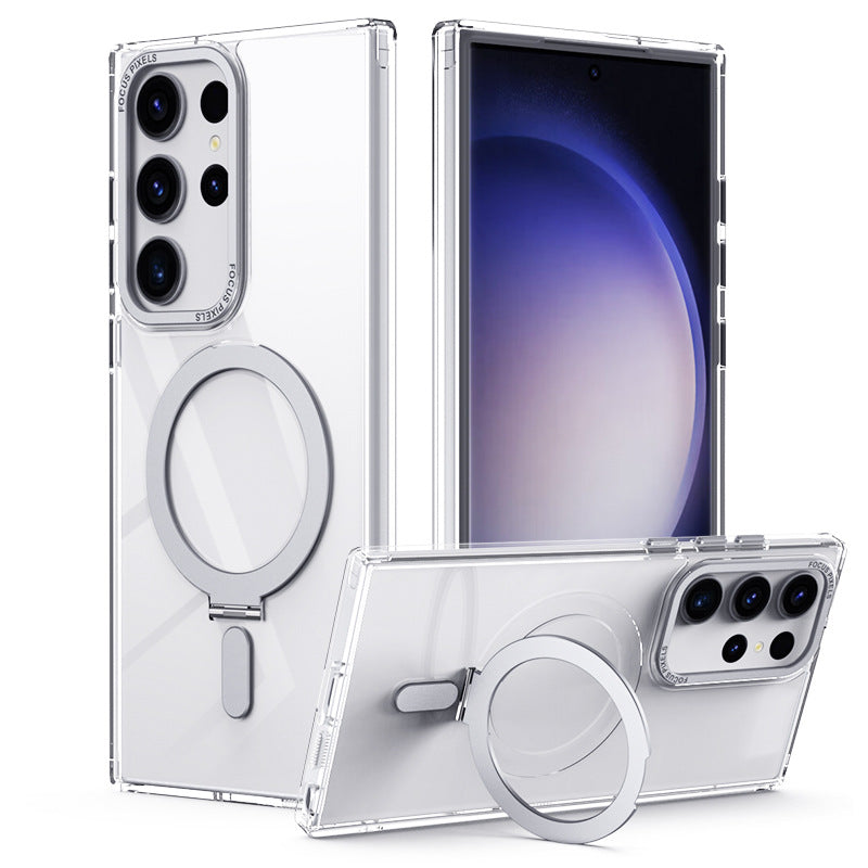 Invisible Magnetic MagSafe Bracket Anti-fall Phone Case For Samsung Galaxy S24 S23 Ultra Plus Support Wireless Charging - Mycasety Mycasety
