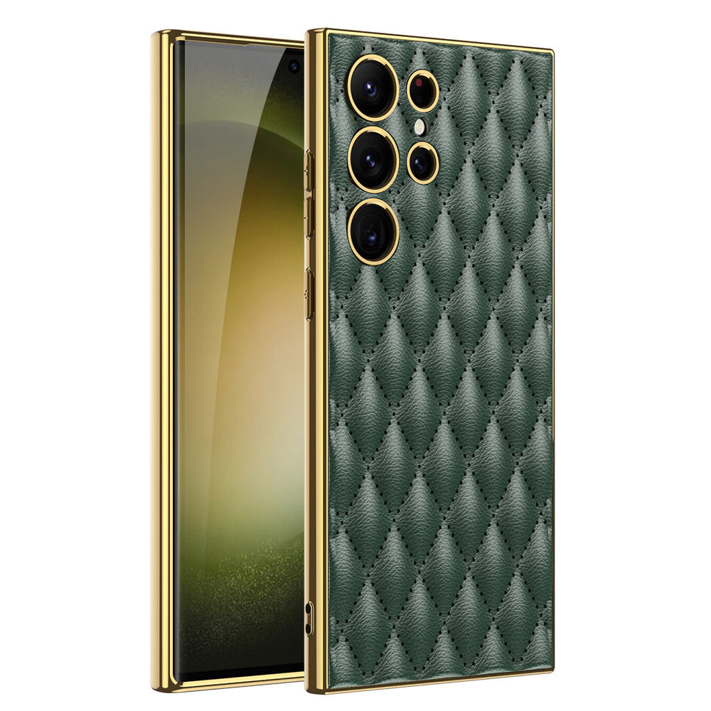 Electorplated Leather Soft Shell For Samsung Galaxy S24 S23 Ultra Plus - Mycasety Mycasety