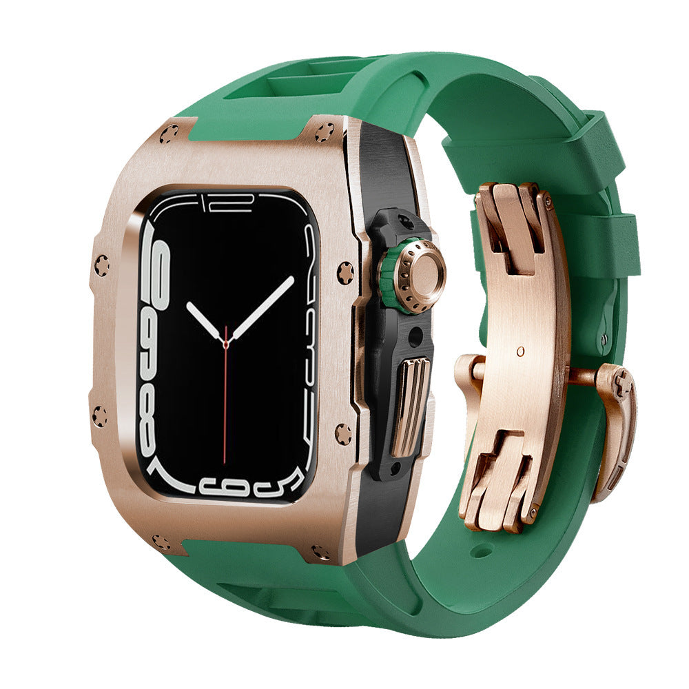 Luxury Metal Case Strap For Apple Watch Series 44/45 mm - Mycasety Mycasety