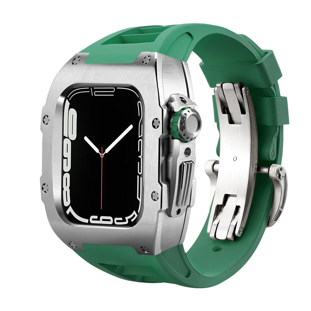 Luxury Metal Case Strap For Apple Watch Series 44/45 mm - Mycasety Mycasety