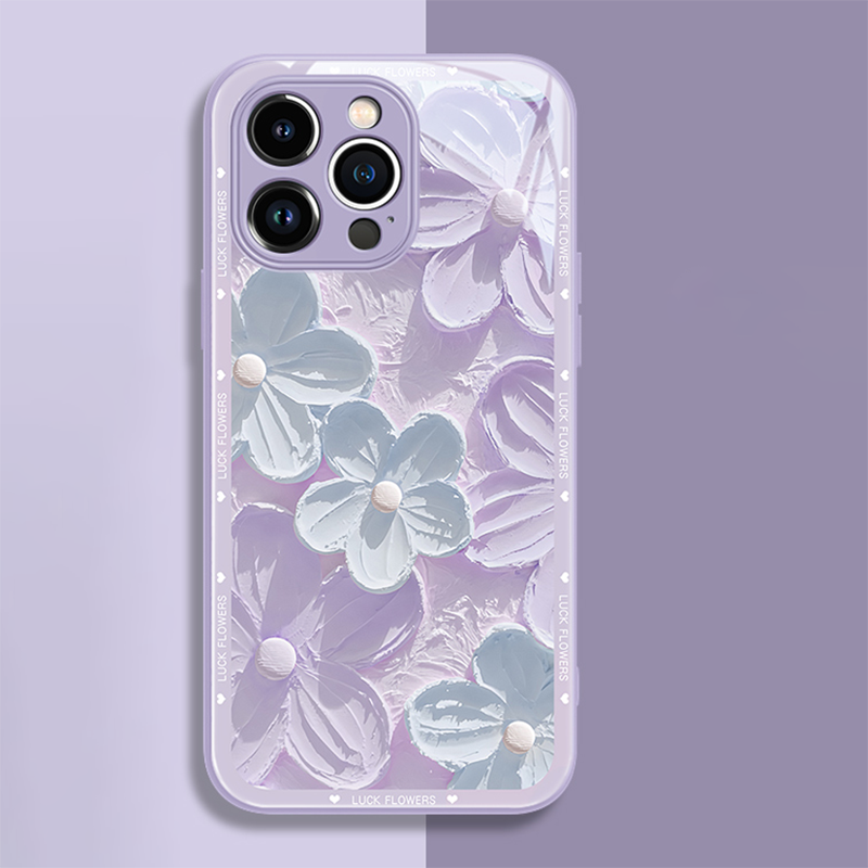Oil Painting Liquid Glass iPhone Case - Mycasety Mycasety