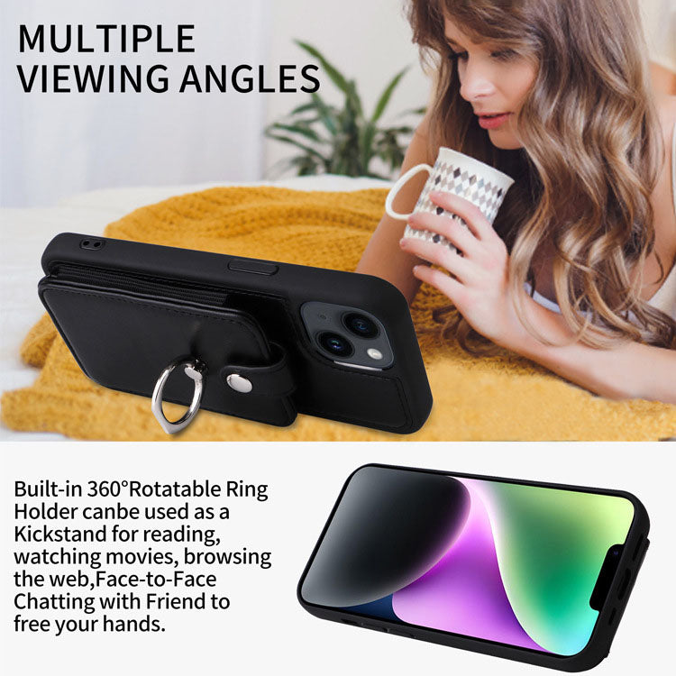 Luxurious Leather Card Holder Anti-fall Protective iPhone Case - Mycasety Mycasety