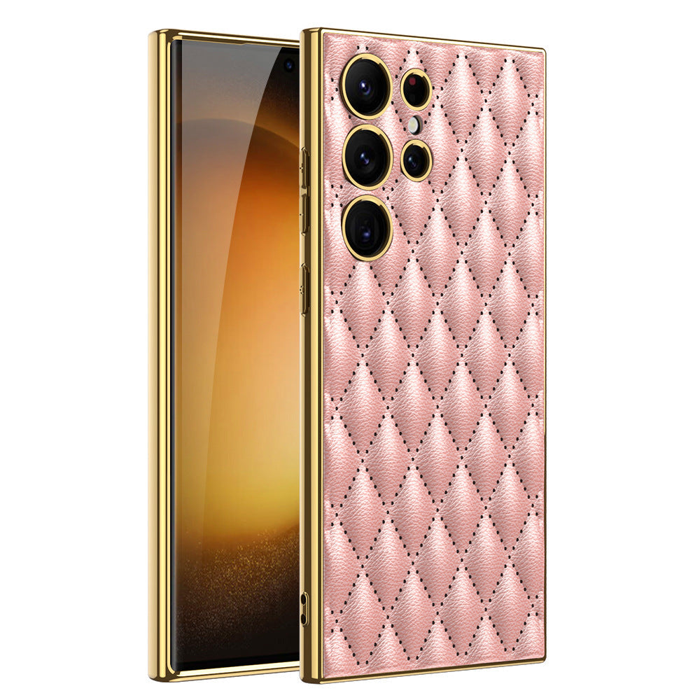 Electorplated Leather Soft Shell For Samsung Galaxy S24 S23 Ultra Plus - Mycasety Mycasety