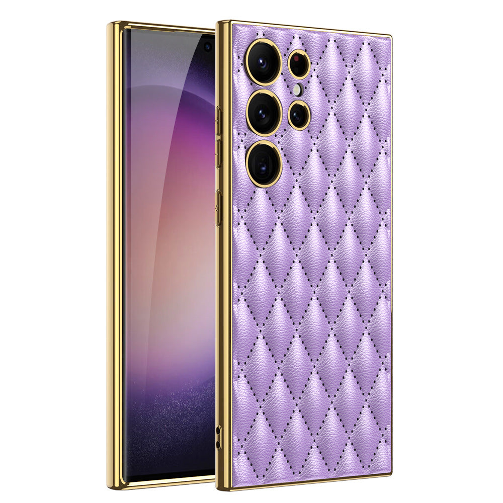 Electorplated Leather Soft Shell For Samsung Galaxy S24 S23 Ultra Plus - Mycasety Mycasety