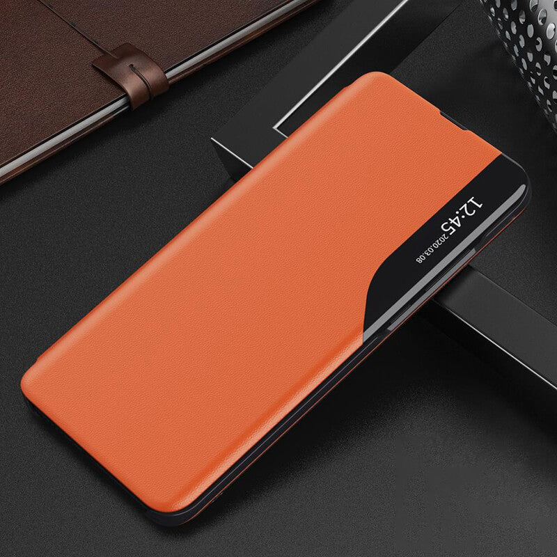 Samsung Galaxy Smart View Flip Case Luxury Magnetic Leather Kickstand Window Shockproof Cover - Mycasety Mycasety