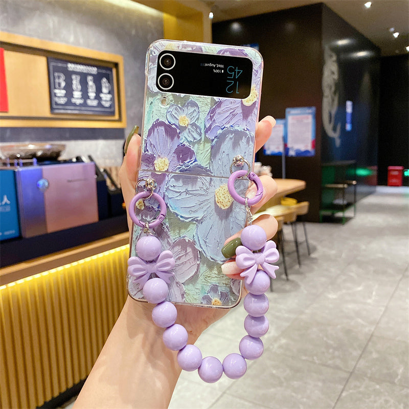 Oil Painting Flower Adapted For Samsung Galaxy Z Flip3/4 Case - Mycasety Mycasety