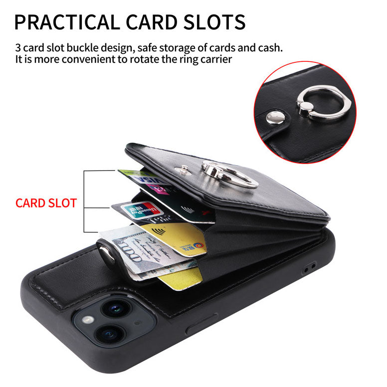 Luxurious Leather Card Holder Anti-fall Protective iPhone Case - Mycasety Mycasety