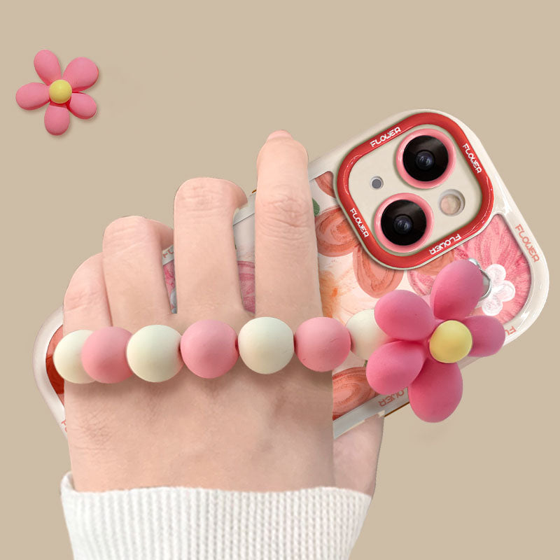 Oil Painting Strawberry Flower Bracelet iPhone Case - Mycasety Mycasety