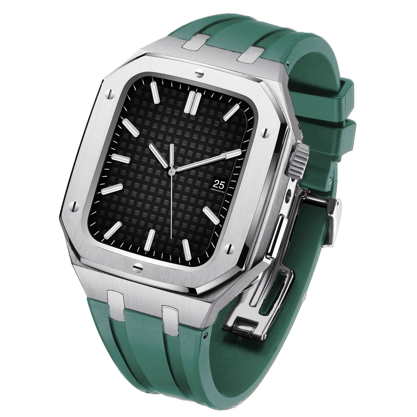 Luxury Metal Case Strap For Apple Watch Series 44/45 mm - Mycasety Mycasety