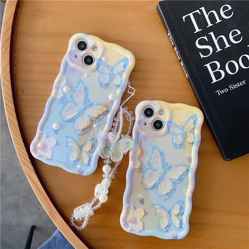Oil Painting Gradient Butterfly iPhone Case - Mycasety Mycasety