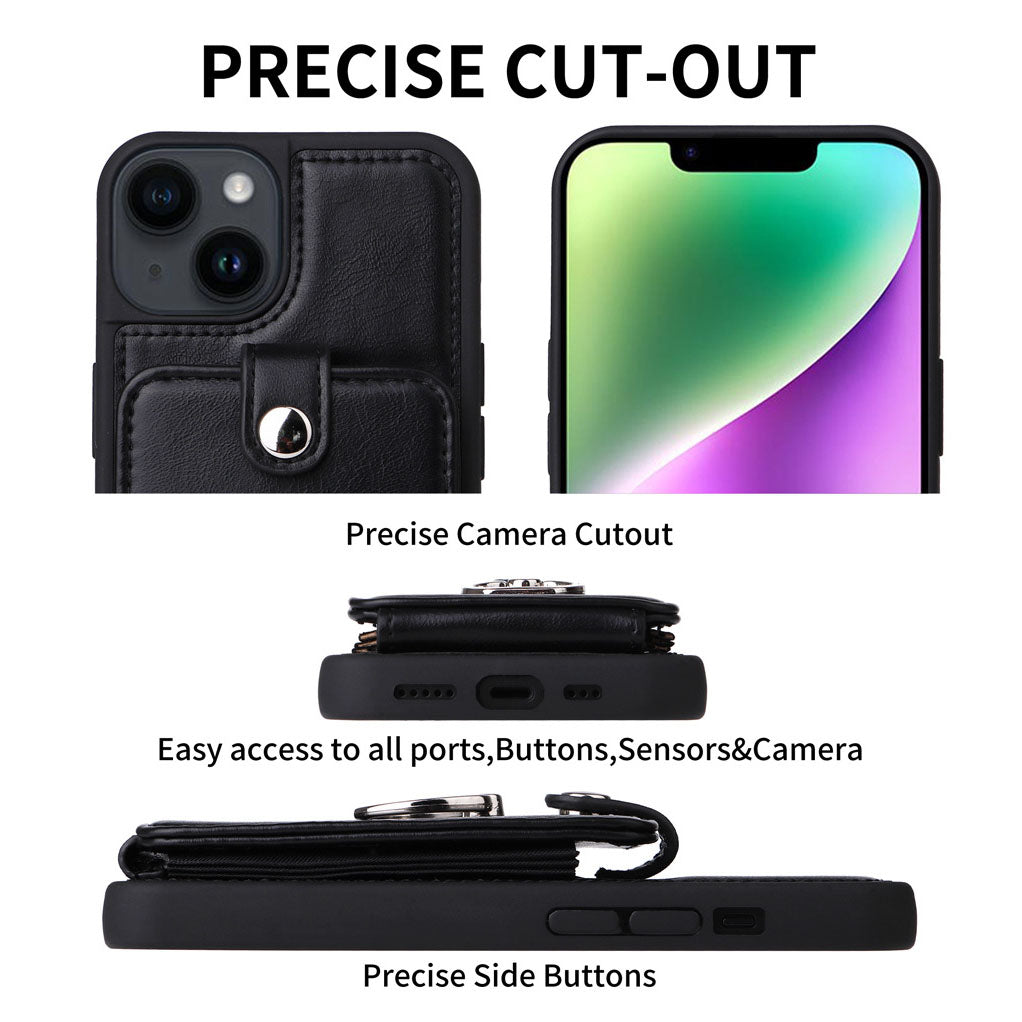 Luxurious Leather Card Holder Anti-fall Protective iPhone Case - Mycasety Mycasety