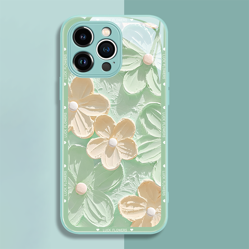 Oil Painting Liquid Glass iPhone Case - Mycasety Mycasety