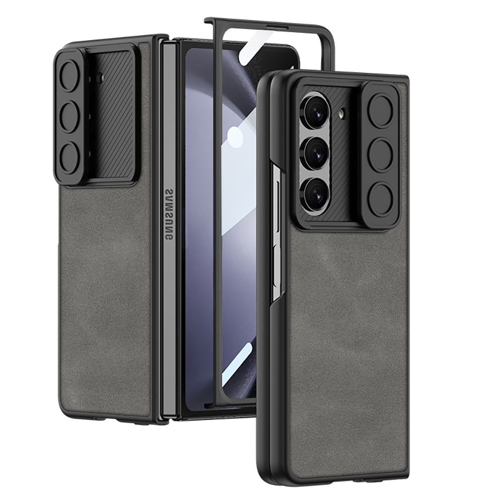 Ultra-thin Samsung Galaxy Z Fold5 Full Inclusive Leather Case with Film & Sliding Window Shell - Mycasety Mycasety
