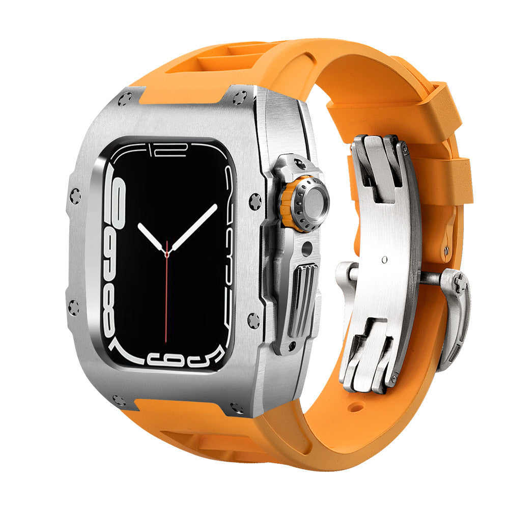 Luxury Metal Case Strap For Apple Watch Series 44/45 mm - Mycasety Mycasety