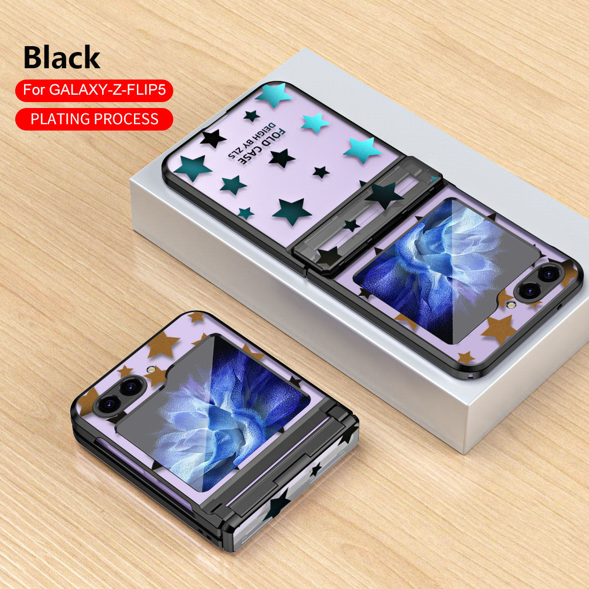 Electroplating Star Phone Case For Samsung Galaxy Z Flip5 Flip4 Flip3 5G - Mycasety Mycasety
