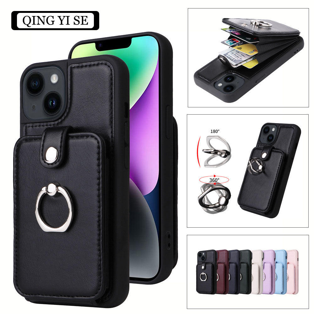 Luxurious Leather Card Holder Anti-fall Protective iPhone Case - Mycasety Mycasety