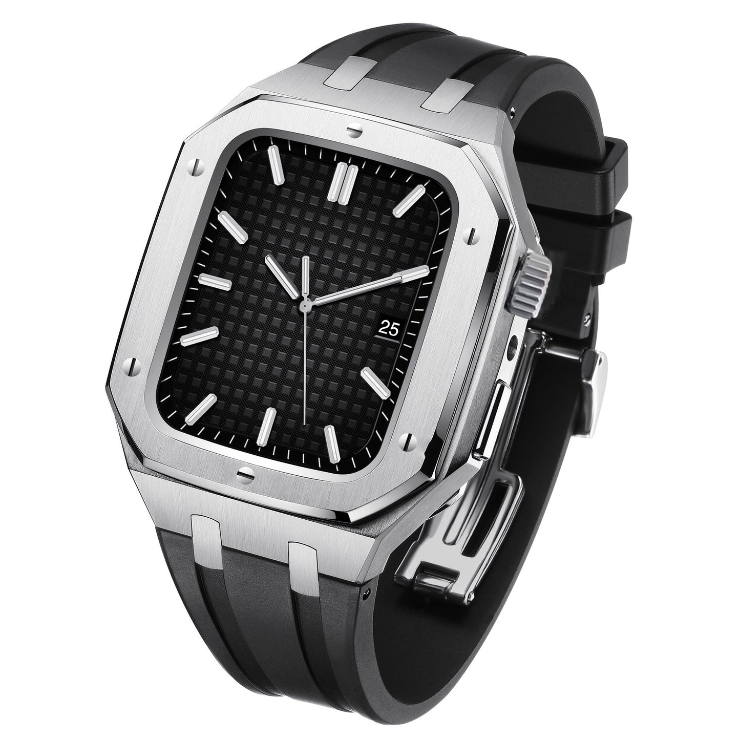 Luxury Metal Case Strap For Apple Watch Series 44/45 mm - Mycasety Mycasety