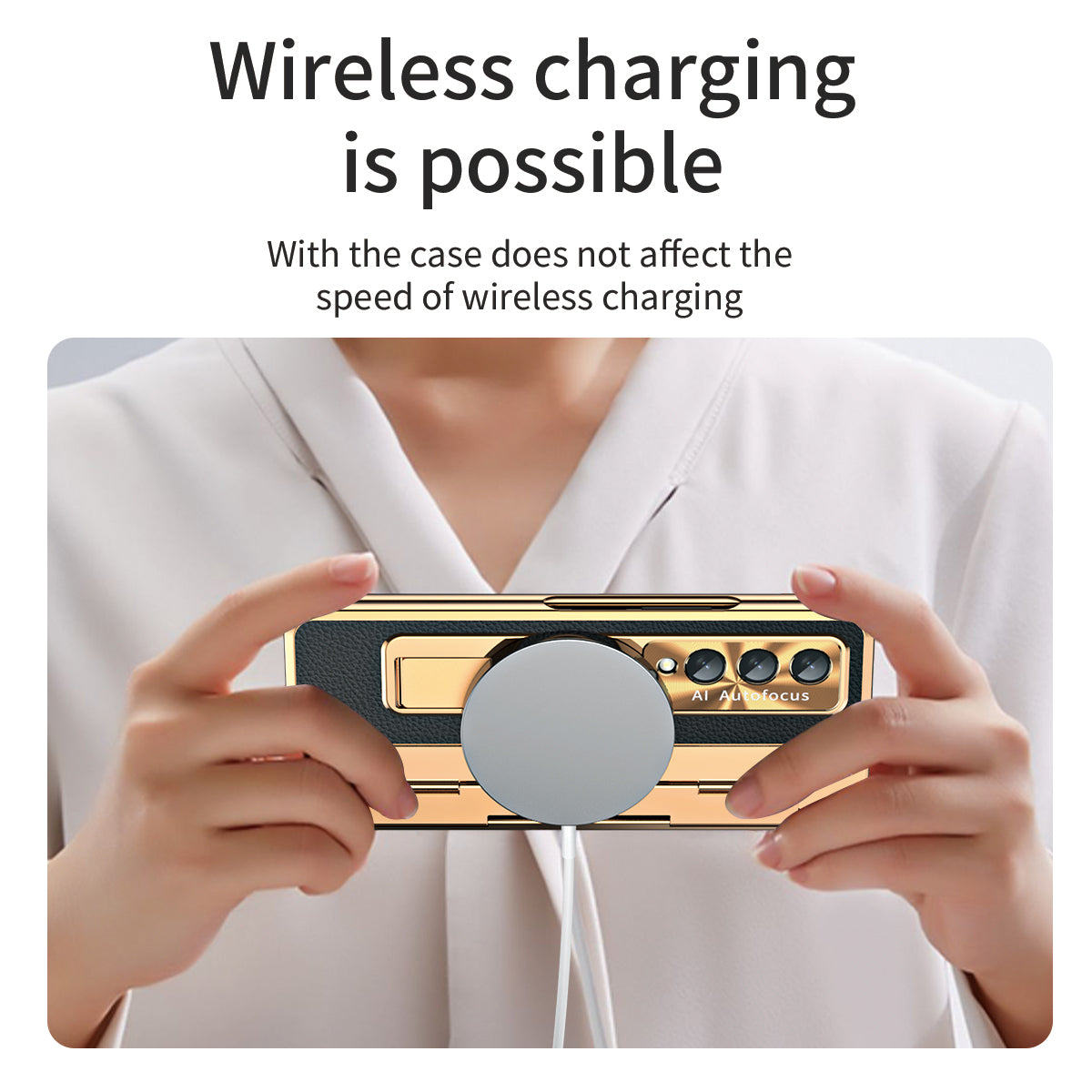 Hinge Folding Leather Magnetic Bracket Shell Electroplated Case For Samsung Galaxy Z Fold4 Fold3 5G With S Pen Slot & Stylus - Mycasety Mycasety