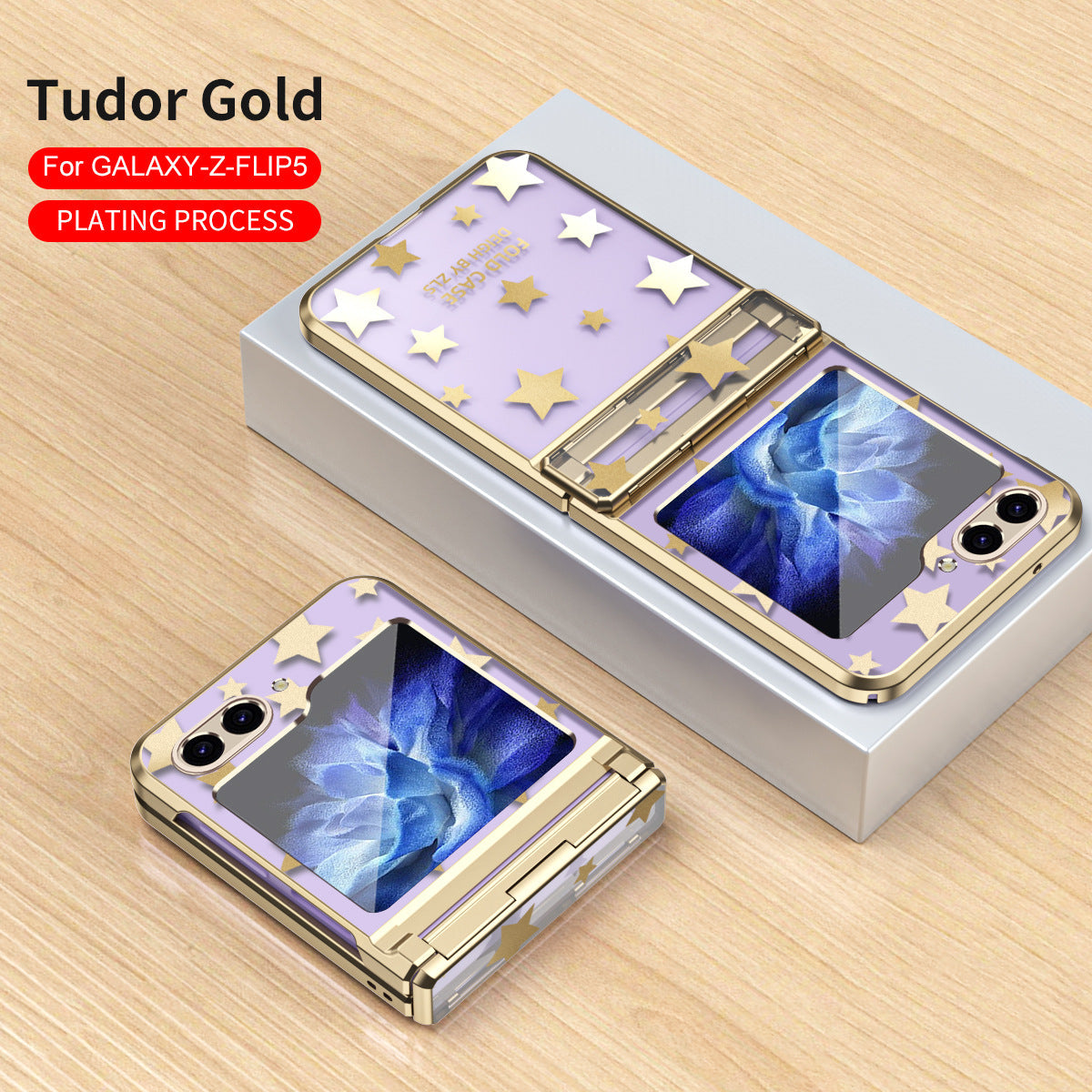 Electroplating Star Phone Case For Samsung Galaxy Z Flip5 Flip4 Flip3 5G - Mycasety Mycasety