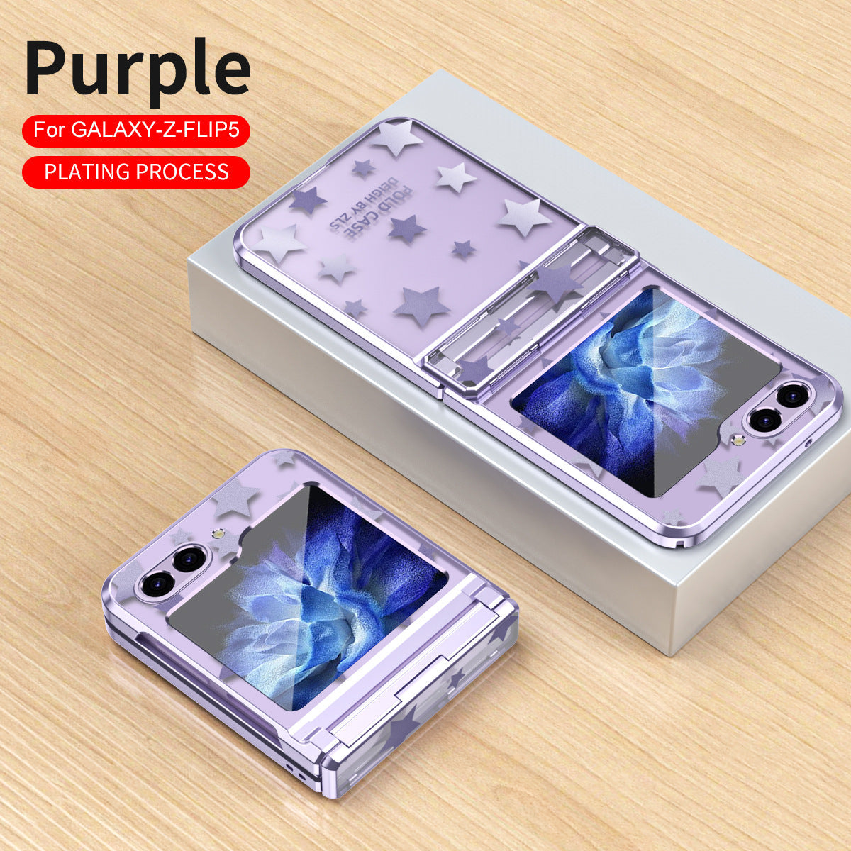 Electroplating Star Phone Case For Samsung Galaxy Z Flip5 Flip4 Flip3 5G - Mycasety Mycasety