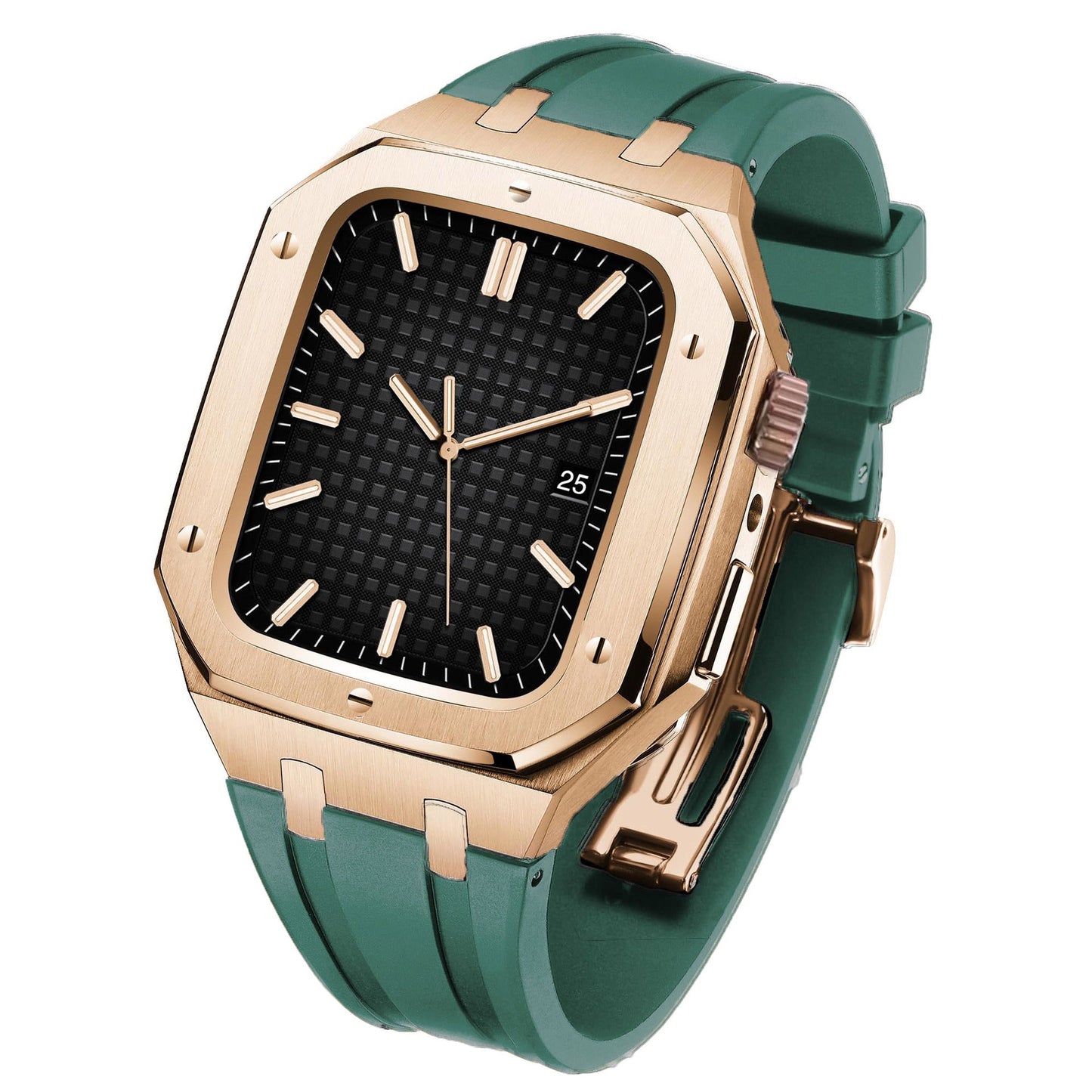 Luxury Metal Case Strap For Apple Watch Series 44/45 mm - Mycasety Mycasety