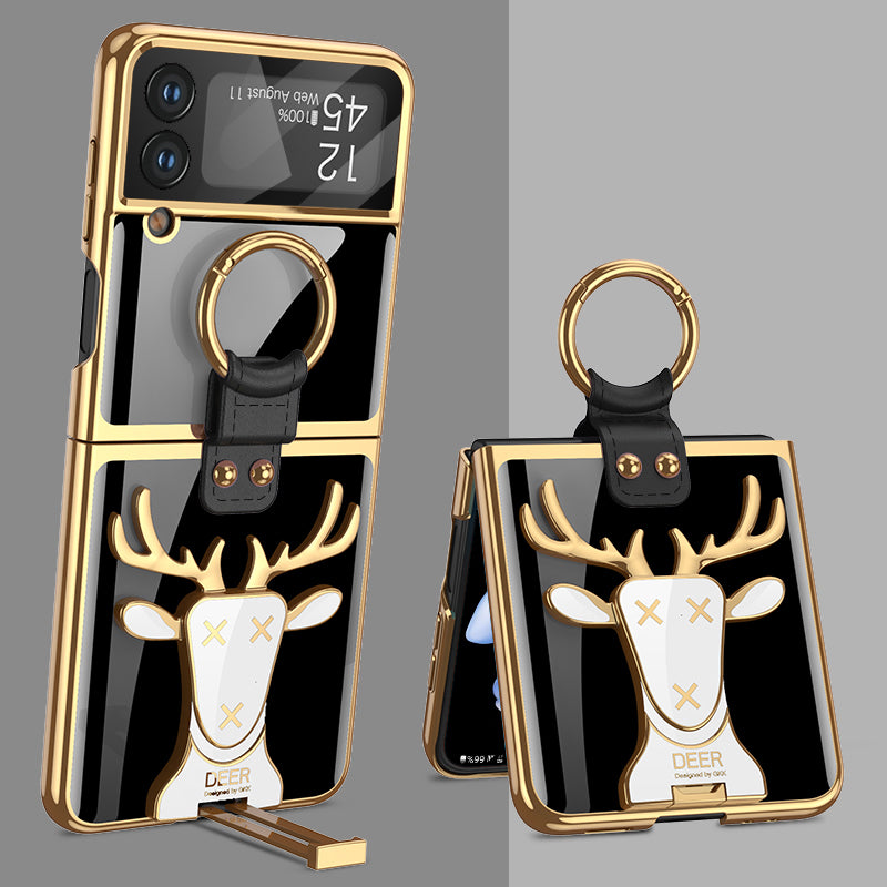 Luxury Elk Stand Samsung Galaxy Z Flip4 5G Phone Case - Mycasety Mycasety