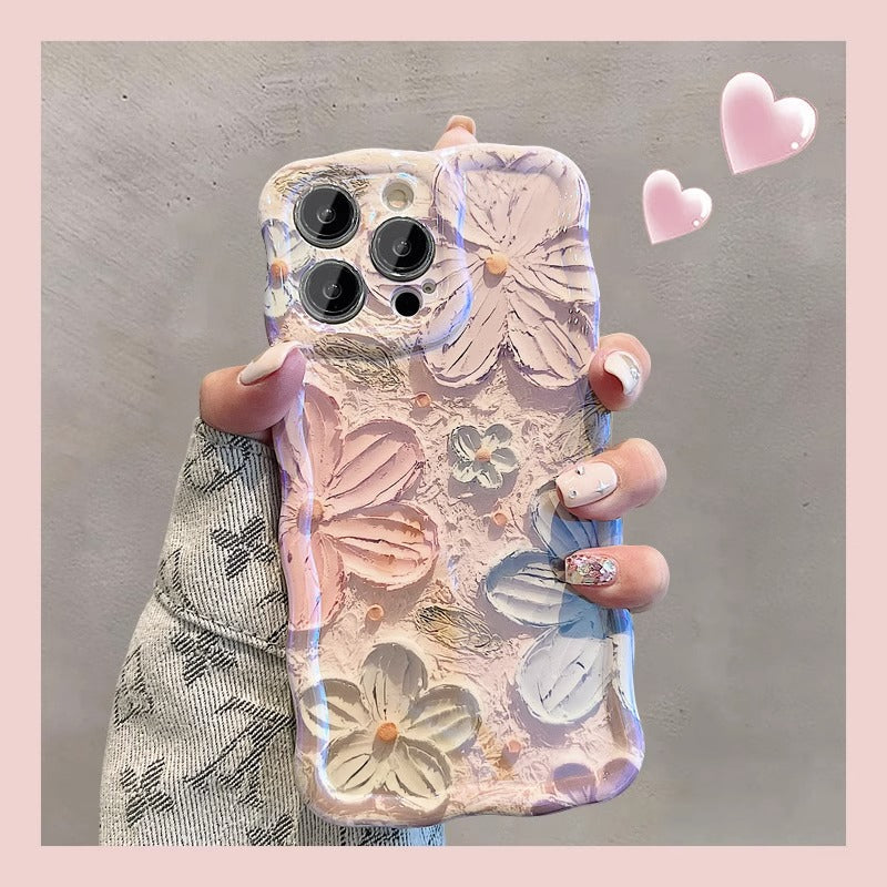 French Retro Oil Painting Flowers iPhone Case - Mycasety Mycasety