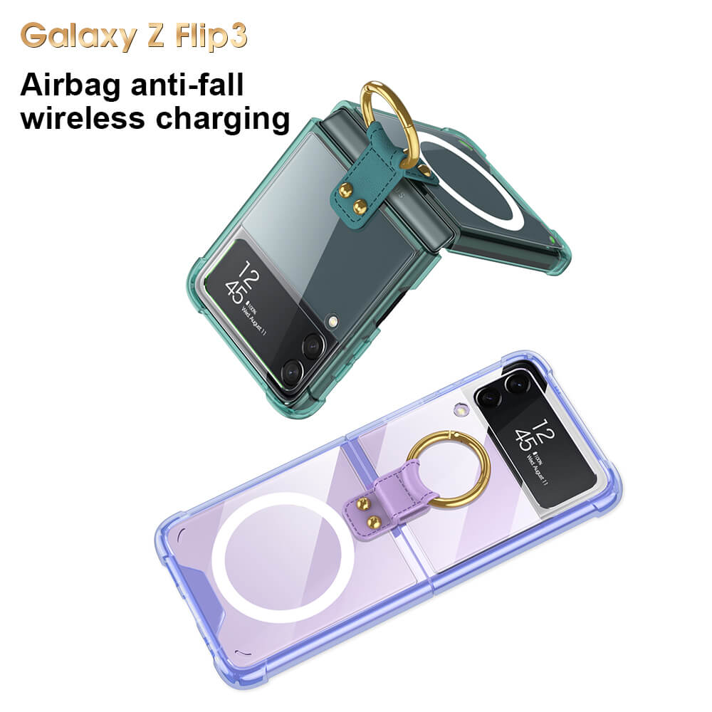 Samsung Galaxy Z Flip3 Flip4 Magnetic MagSafe Airbag Anti-fall Wireless Charging Phone Case - mycasety2023 Mycasety