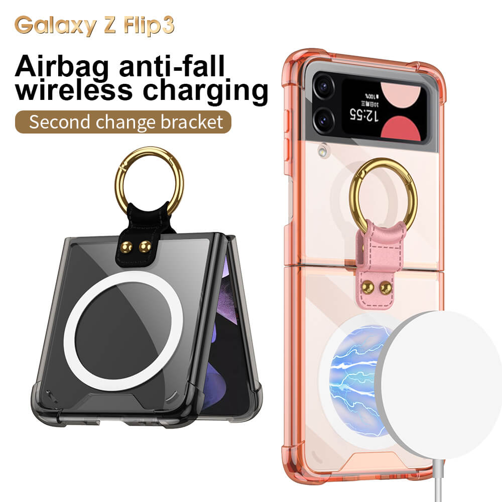 Samsung Galaxy Z Flip3 Flip4 Magnetic MagSafe Airbag Anti-fall Wireless Charging Phone Case - mycasety2023 Mycasety