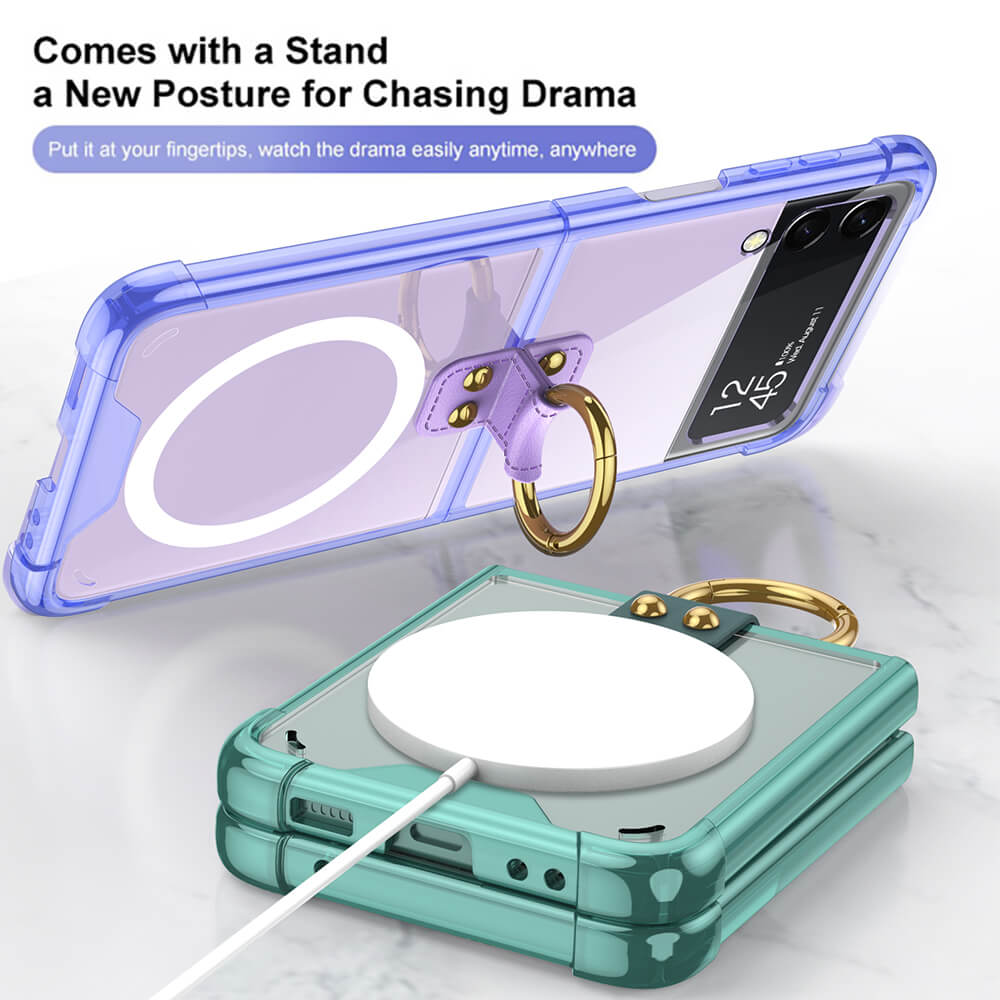 Samsung Galaxy Z Flip3 Flip4 Magnetic MagSafe Airbag Anti-fall Wireless Charging Phone Case - mycasety2023 Mycasety