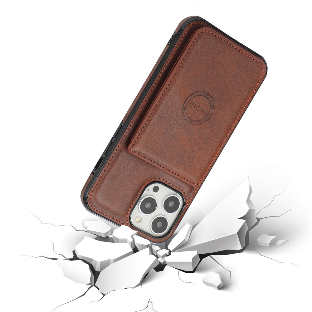 Luxurious Leather Card Holder Anti-fall Protective iPhone Case - Mycasety Mycasety