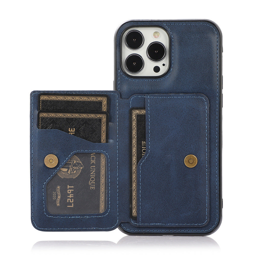 Luxurious Leather Card Holder Anti-fall Protective iPhone Case - Mycasety Mycasety