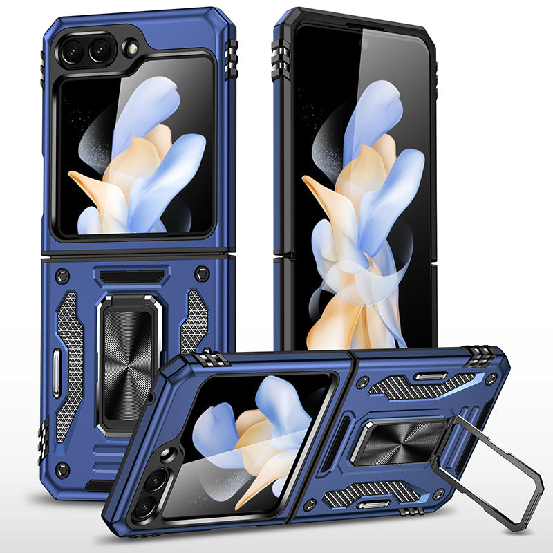 Samsung Z Flip 5 Case Metal Ring Car Magnetic Bracket Protective Case - mycasety2023 Mycasety