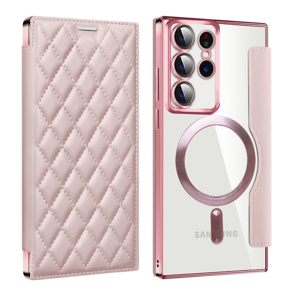 Luxury Flip Leather Magnetic Phone Case Support Magsafe For Samsung Galaxy S23 Ultra Plus - Mycasety Mycasety