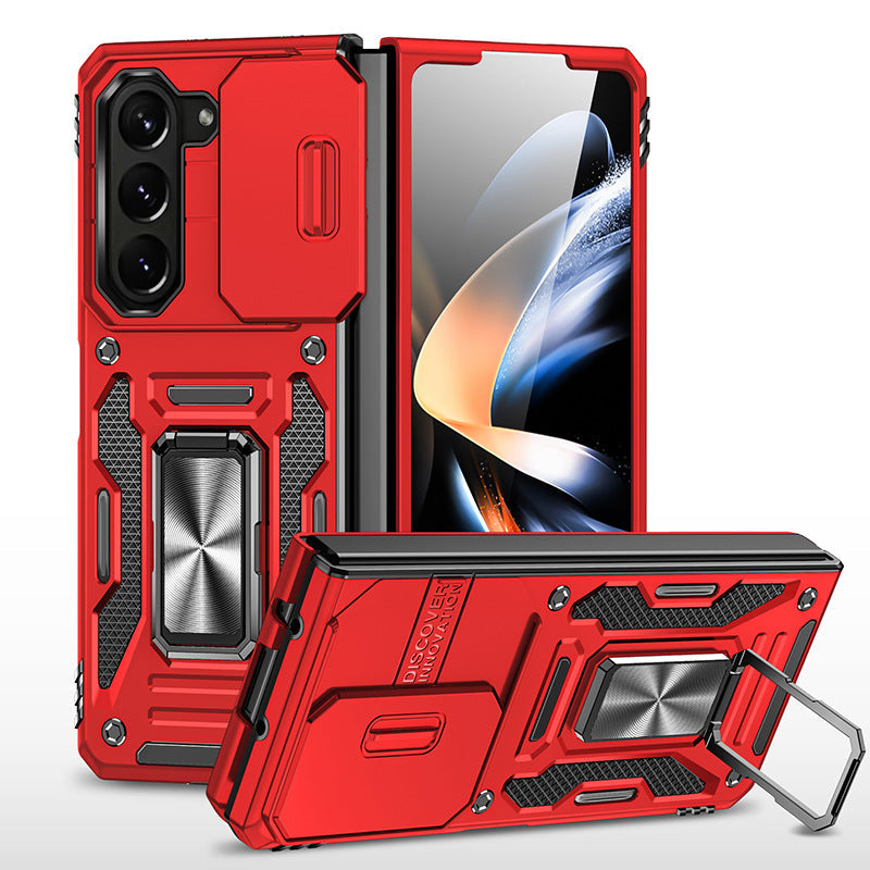 Samsung Galaxy Z Fold5 Case Armor Heavy Duty Shell Magnetic Car Holder and Lens Slide(Pre-sell) - Mycasety Mycasety