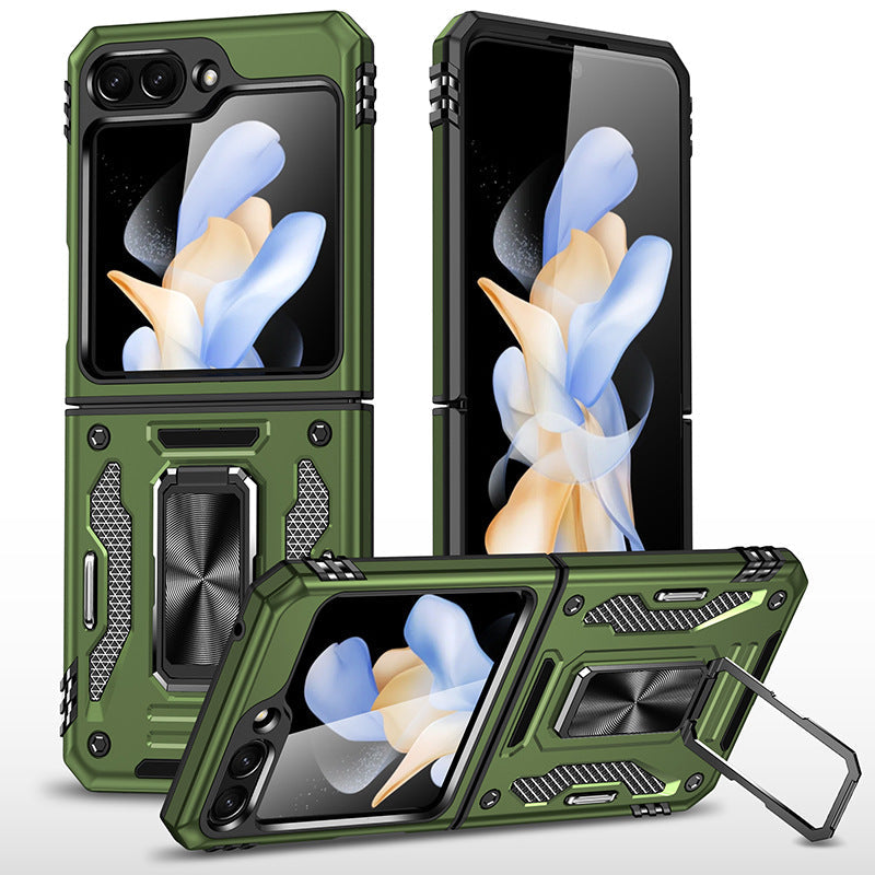 Samsung Z Flip 5 Case Metal Ring Car Magnetic Bracket Protective Case - mycasety2023 Mycasety