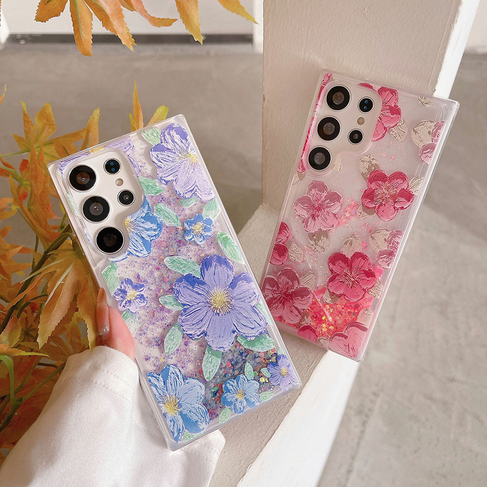 Quicksand Oil Painting Flower Samsung Case - mycasety2023 Mycasety