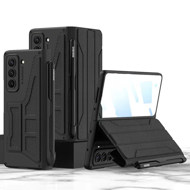 Leather Samsung Z Fold5 Case Full Protection Business Case With Pen Slot and Protection Film - Mycasety Mycasety