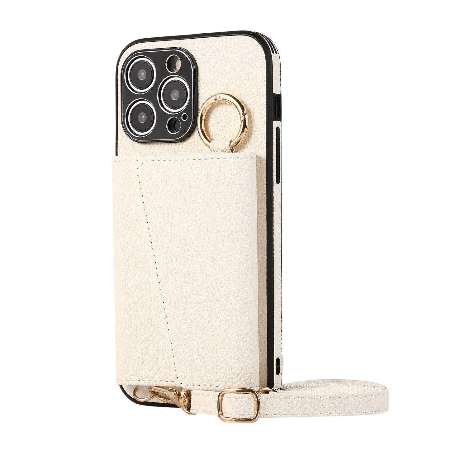 Luxurious Leather Card Holder Anti-fall Protective iPhone Case With Lanyard - Mycasety Mycasety