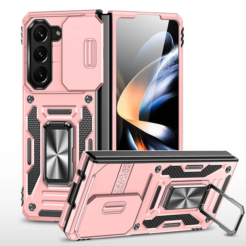 Samsung Galaxy Z Fold5 Case Armor Heavy Duty Shell Magnetic Car Holder and Lens Slide(Pre-sell) - Mycasety Mycasety