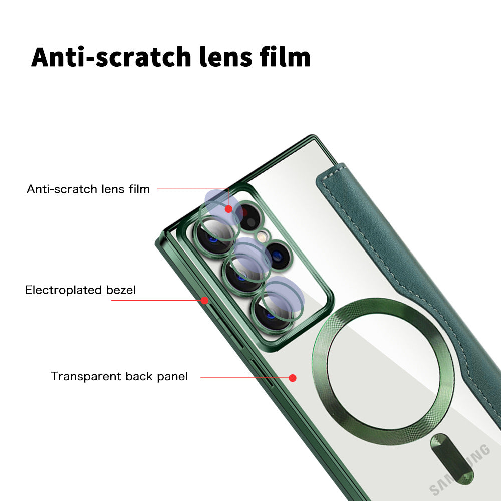 Luxury Flip Leather Magnetic Phone Case Support Magsafe For Samsung Galaxy S23 Ultra Plus - Mycasety Mycasety