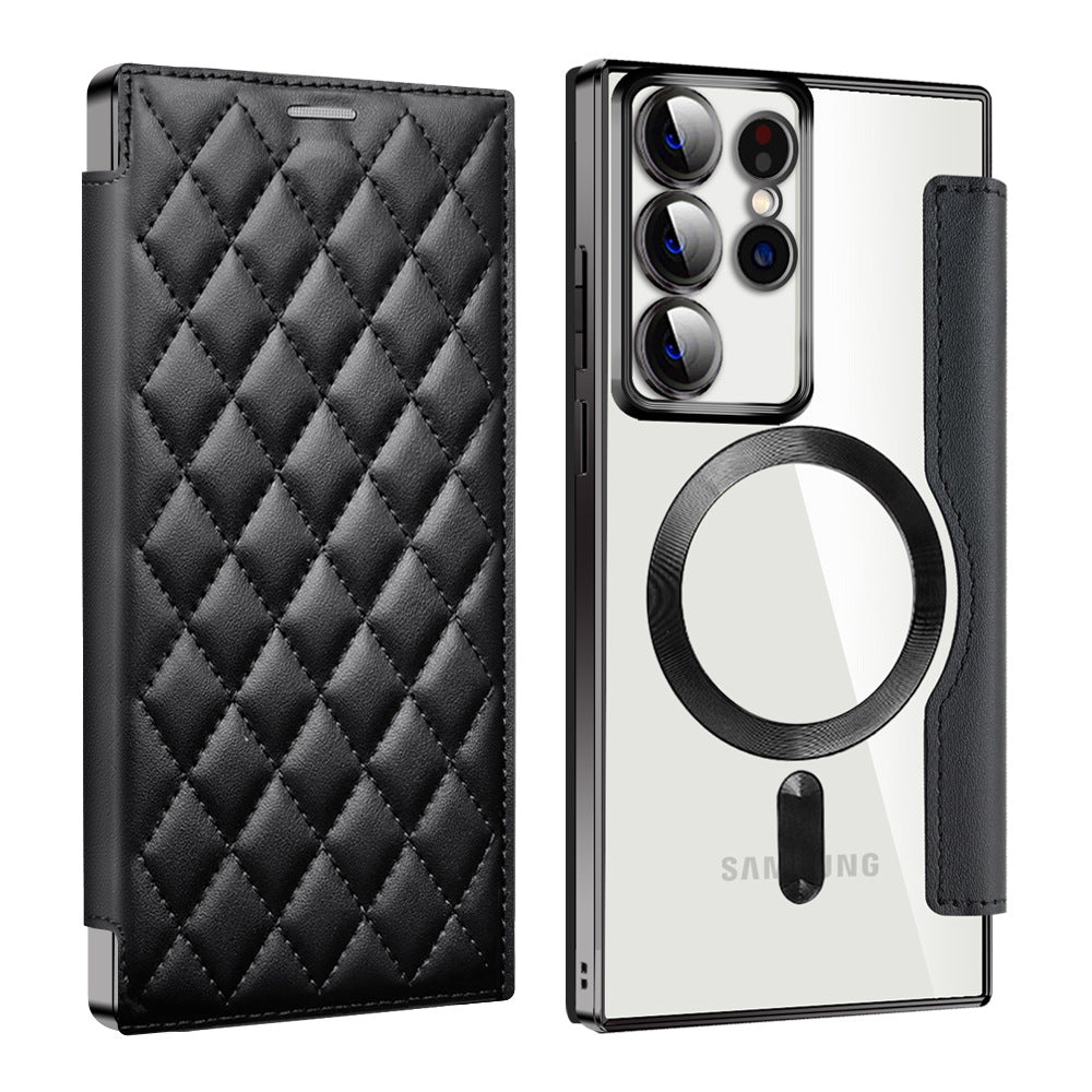 Luxury Flip Leather Magnetic Phone Case Support Magsafe For Samsung Galaxy S23 Ultra Plus - Mycasety Mycasety
