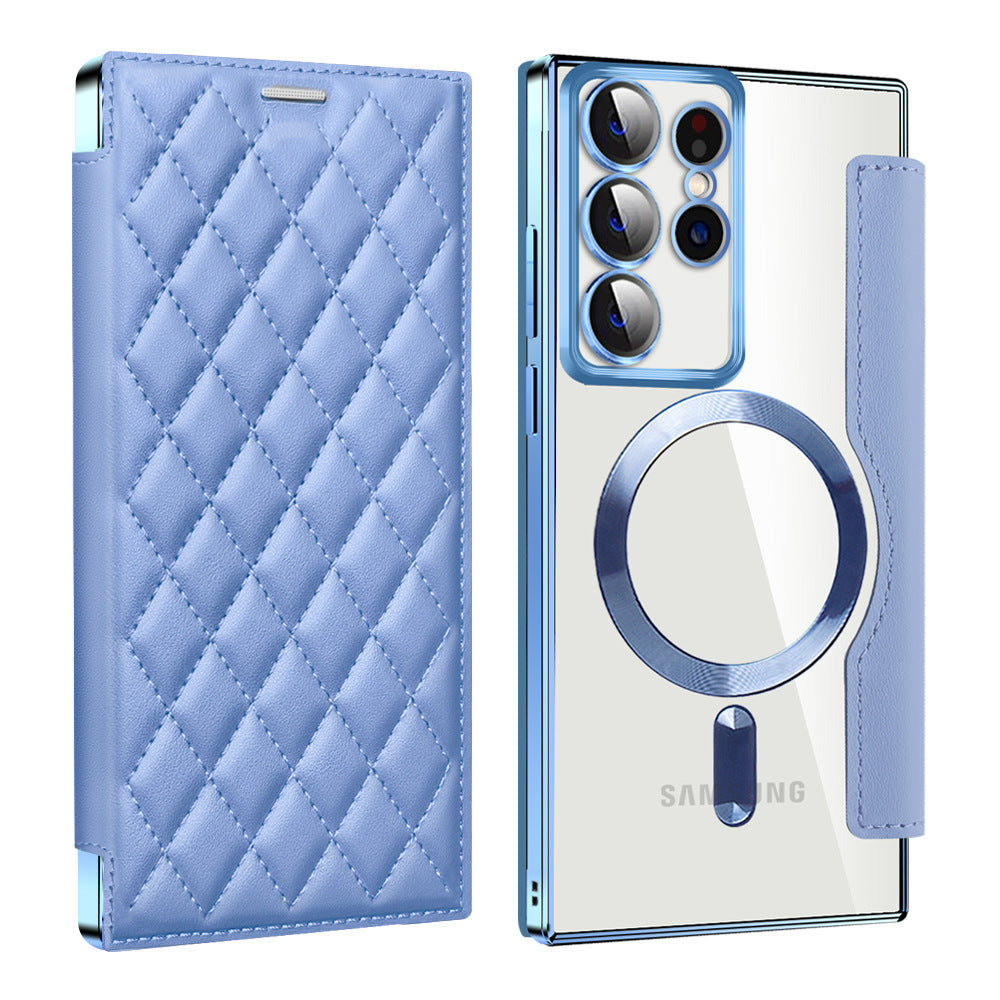 Luxury Flip Leather Magnetic Phone Case Support Magsafe For Samsung Galaxy S23 Ultra Plus - Mycasety Mycasety