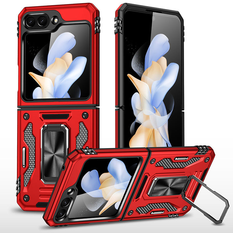 Samsung Z Flip 5 Case Metal Ring Car Magnetic Bracket Protective Case - mycasety2023 Mycasety