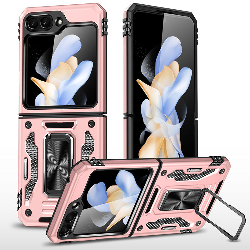 Samsung Z Flip 5 Case Metal Ring Car Magnetic Bracket Protective Case - mycasety2023 Mycasety