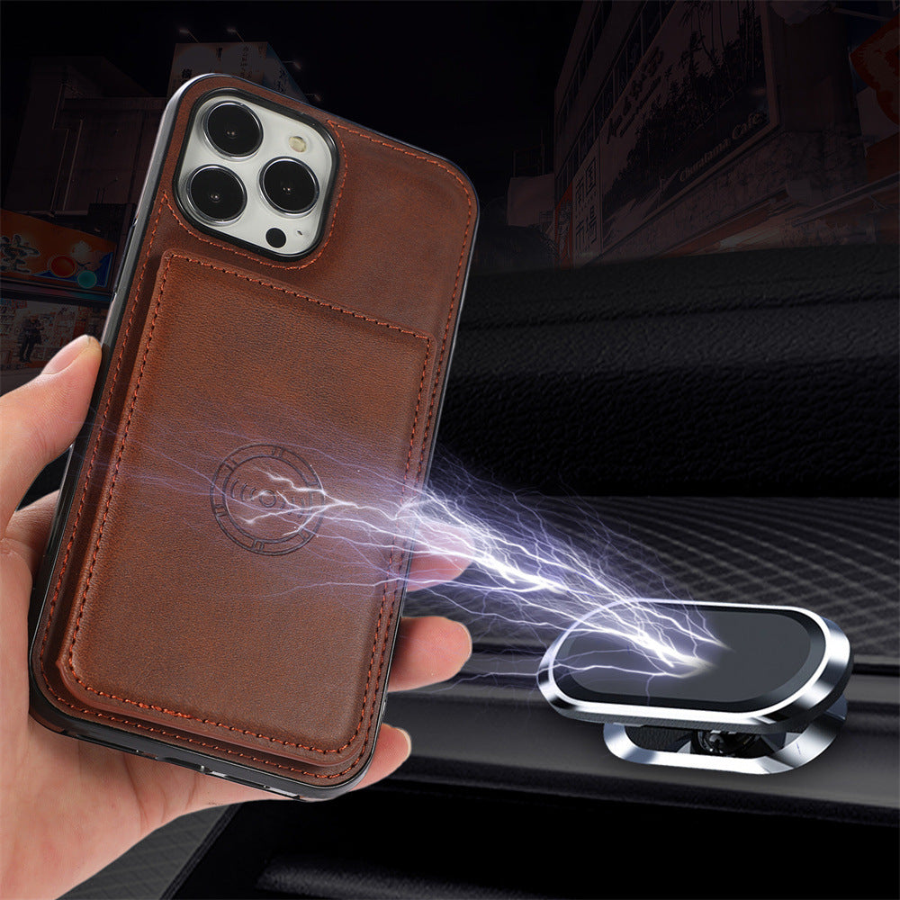 Luxurious Leather Card Holder Anti-fall Protective iPhone Case - Mycasety Mycasety