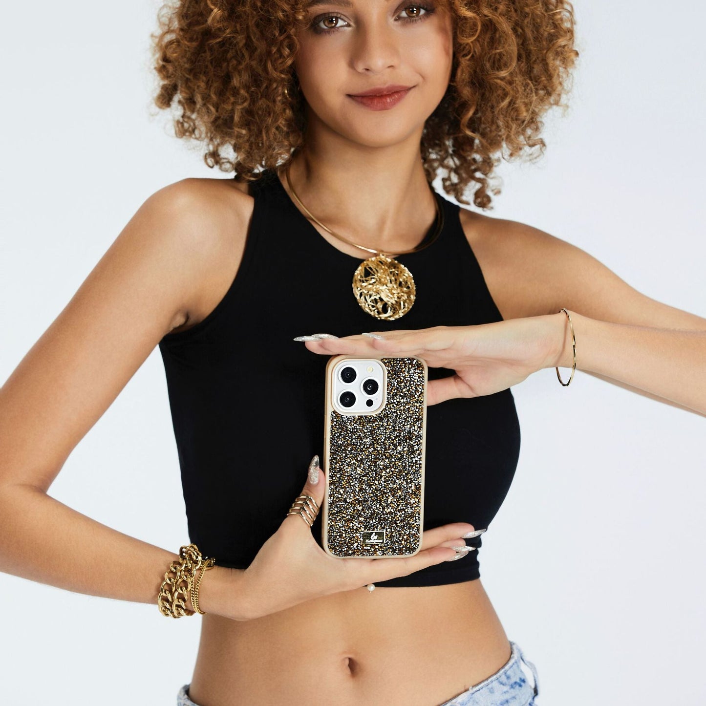 Luxurious Crystal Anti-fall Protective iPhone Case - Mycasety Mycasety