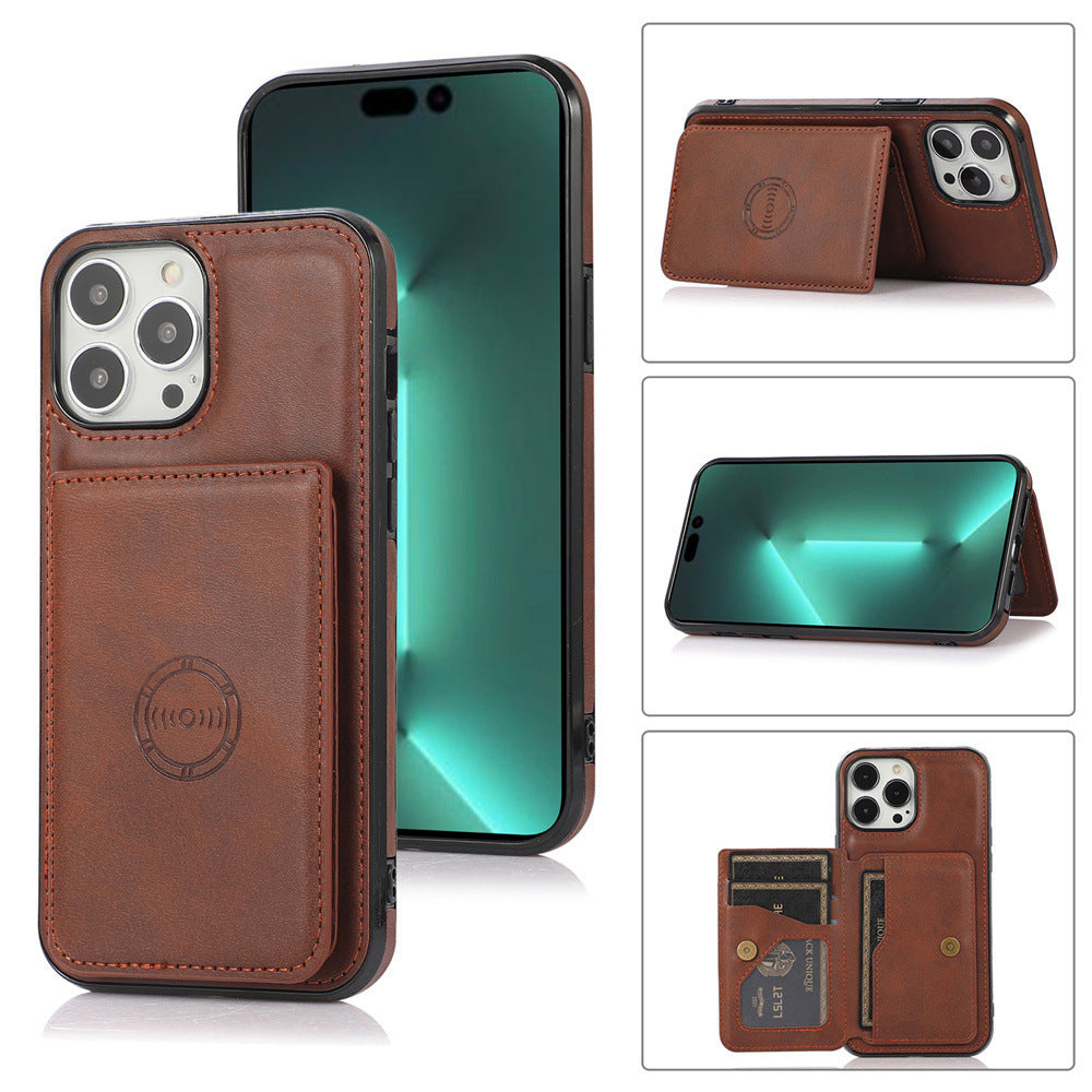Luxurious Leather Card Holder Anti-fall Protective iPhone Case - Mycasety Mycasety