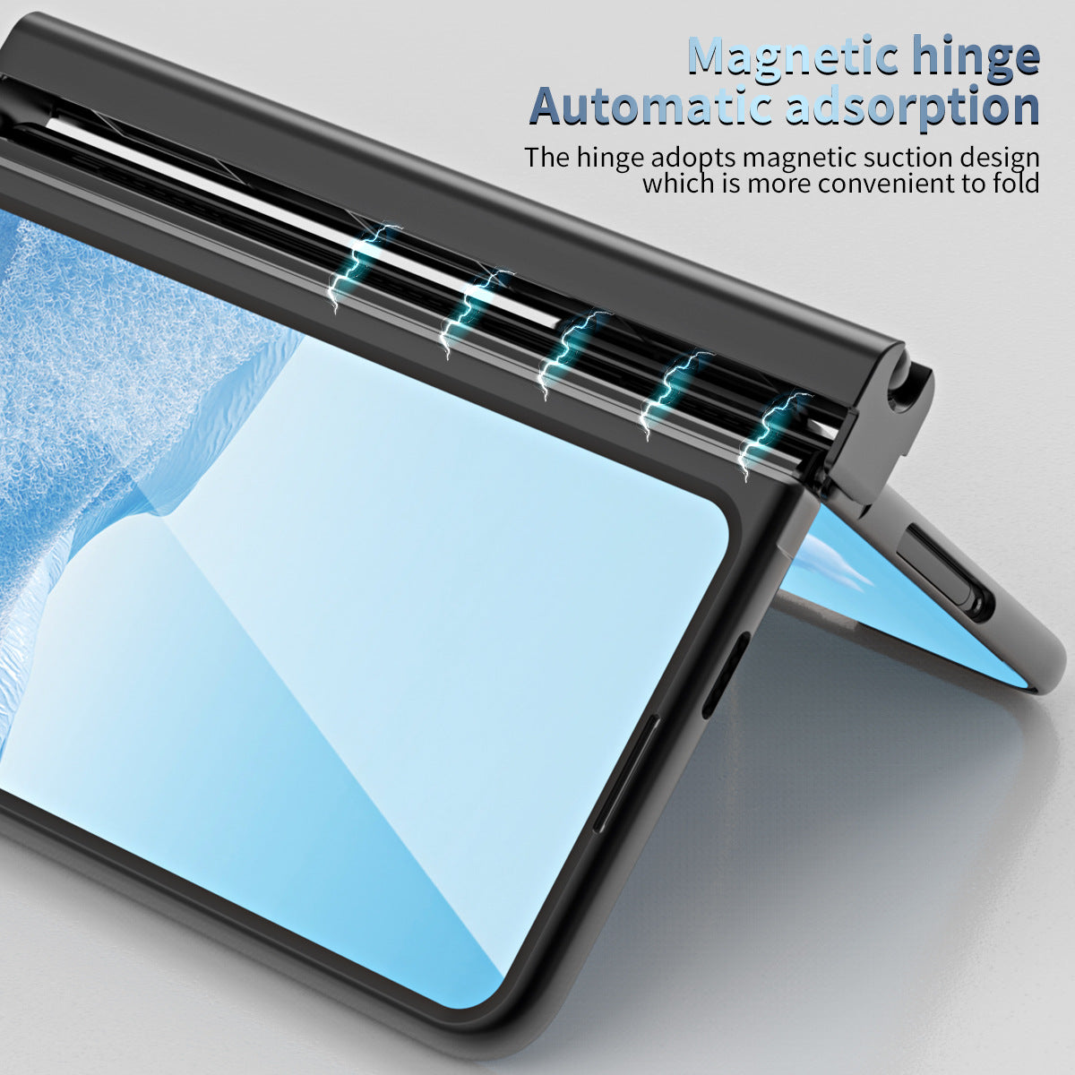 Slim Anodized Google Pixel Fold Case with Hinge Protective Screen Protector Pen Slot and Stylus - mycasety2023 Mycasety
