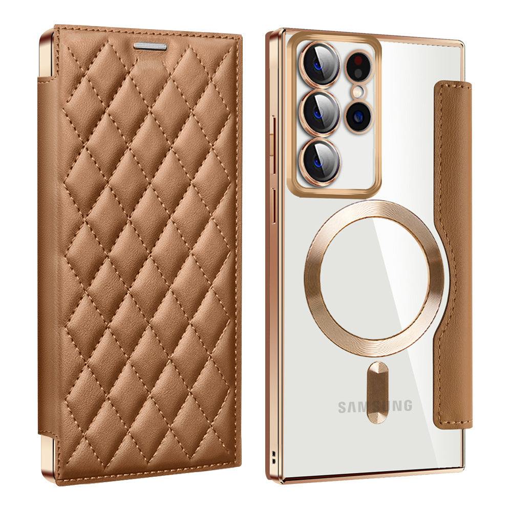 Luxury Flip Leather Magnetic Phone Case Support Magsafe For Samsung Galaxy S23 Ultra Plus - Mycasety Mycasety